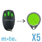 5 x Merlin+ 2.0 E945M Genuine/Original Garage/Gate Door Remote MT100EVO MT60EVO