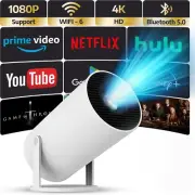 Upgraded Projector with Wifi 6 and Bluetooth Mini Portable Smart Video Theater 4