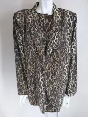 $95 NWT TROPICS XL 2pc Blazer Jacket Top Leopard Print Vtg 90s USA Peggy Bundy