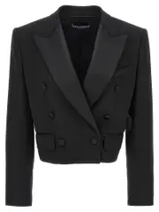 [Dolce & Gabbana] Dolce & Gabbana-Tuxedo Blazer, Suits Nero-Donna 40IT Black