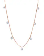 Graziela Gems 18K Rose Gold Diamond Dangle Floating Statement Necklace, 18