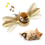 Cat Toys, Flapping Wings Sparrow Catnip Toys, Vivid Chirping, Simulation Bird Interactive Cat Toy