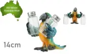 14cm Parrot Bird Salt & Pepper Shakers Ornament Statue Figurine Resin Sculpture
