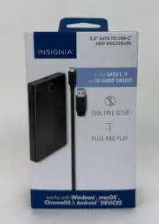 Insignia 2.5" SATA to USB-C HDD Enclosure - Black - BN