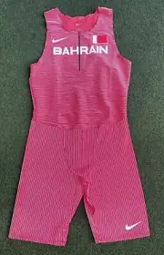 Nike Pro Elite Bahrain Team Issued USA Speedsuit Mens Large Red/White CI6347-657