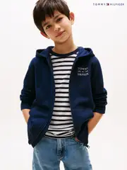Tommy Hilfiger Blue Flag Zip Hoodie (F55311) | $115 - $138