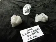 Lot of 3/CC02- NATURAL CLEAR CRYSTAL QUARTZ POINT cluster angel aura tower wand