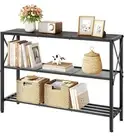 Hoctieon Industrial Console Table 3 Tier Entryway Table Hallway Table Narrow Sof