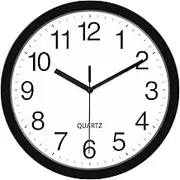 LEFAFA Wall Clock, 12 Inch Silent Non Ticking Battery Operated, Round Easy to Read for Bedrrom, Living Room, Kitchen, School Office Home Decor(Black)