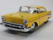 Canary Yellow 1957 Chevy Bel Air 2 Door Coupe 1/40 Scale Diecast Car by Kinsmart