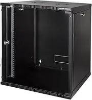 LogiLink W12A54B ECO Wall Cabinet 12HE (560 mm Depth), Flat Pack (Unassembled), 48.26 cm (19 Inches) Black