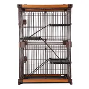 Large Cat Cage Rabbit Hutch Bunny Crate Ferret Kennel House Pet Enclosure Home WPC Frame Wired 3 Tiers