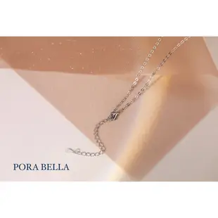 <Porabella>925純銀情侶款項鍊 男女款星星月亮項鍊 情侶項鍊 雙環純銀項鍊 Necklace <一對販售>