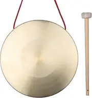 Eacam 22cm Hand Gong Cymbals Brass Copper Chapel Opera Percussion Instruments with Round Play Hammer
