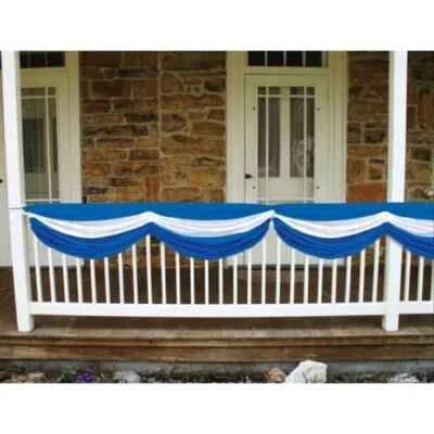 Beistle Blue & White Fabric Bunting w/Adjustable Drawstrings Decorations NEW