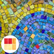 6Pcs Mosaic Colored Glass Removable Mosaic Decals Church Mosaic Glass