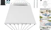 14ft Two Person Outdoor Hammock, Portable Camping with Folding Steel Ivory