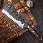 Cleaver Knife Kitchen Bone Chopping Slicing Meat Forged Steel Wood Heavy Duty 7"