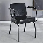 PU Leather Armchair Retro Leisure Accent Chair Set of 2 with Extra Soft Padded and Cushion,Modern Reading Tall Back Arm Chair with Black Metal Frame for Living Room (Color : Style-2, Size
