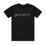 Megadeth - Gold Bevel Logo - Black T-shirt