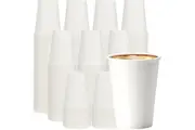 1000x 12oz Premium Paper Coffee Cups in White Bulk Wax Free Extra Strong in White