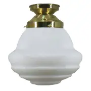 Parkville Clear 9&quot; Shade w 4 1/4&quot; Brass Batten Fix Light