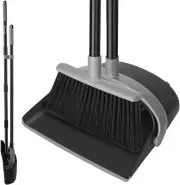 KeFanta Broom and Dustpan Set,Dust Pan with Long Grey Set