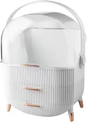 Makeup Storage Organizer White 2-Layer Box