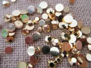 250Gram Golden Color Round Flatback Acrylic Gemstones Rhinestones