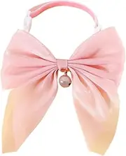 Ribbon Cat Bowtie Collar Adjustable Cat Necklace Pet Birthday Party Accessories for Kittens Puppies(Pink)
