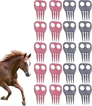 Horse Mane and Tail Brush - Portable Gentle Multifunctional Heavy-Duty Grooming Brush,20X Ergonomic Multipurpose Comb for Livestock & Pet Bathing, Undercoat Removal, Horse Care