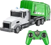 2.4Ghz Remote Control Garbage Truck Toys,1/24 RC Garbage Truck with 6 Channel Remote Control Waste Management Garbage Truck, Birthday Gifts Ideas for Boys Age 3-8 Year Old