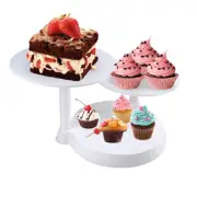 White 3 Tier Plastic Cake Stand Pillar Design Cupcake Holder Party Supplie