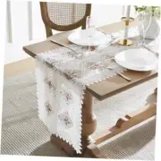 Lace Table Runner. 48 Inch Short Table Runner is 16" x 48" Runner White