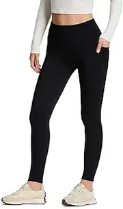 [Yogipace] Women's CozyWarmth Petite/Regular/Tall High Waisted Fleece Lined Leggings Warm Thermal Tight with Side Pockets