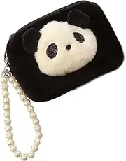 [UxicRuya] Panda Zipper Purse, Small Mini Plush Purse for Shopping Dating Girls Women, Square, as described