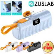 Power Bank 5000mAh For iPhone Samsung 2in 1 Type-C Stand Dual Output LED Display