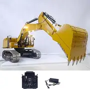 wheelfun 1/8 390F RC Hydraulic Excavator Metal Heavy Duty Construction Vehicle Model Motor ESC Servo Light Sound Hobby Grade Model