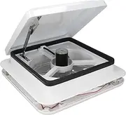 XTevu RV Roof Vent Fan 12V 3.6W Reversible Exhuast Fan Air Ventilation Ceiling Fan with Light for Boat, Reversible Airflow Ventilation System for RVs and Trailers