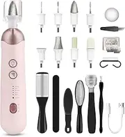 Professional Manicure Pedicure Kit, 18 in 1 Electric Nail File Set, Cordless Electric Nail Drill Machine, 5 Speeds Nail Grinder for Human Women Baby