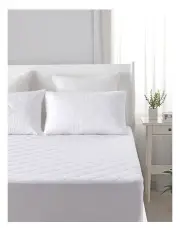 [Dreamaker] Quilted Cotton Cover Mattress Protector in White