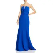Aidan Mattox Women's Sapphire Blue Mermaid Panel Strapless Evening Gown Dress
