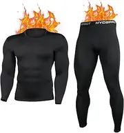 [HYCOPROT] Thermal Underwear for Men Fleece Lined Long Johns Bottom Top Sets Cold Weather Base Layer