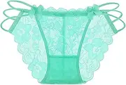 [Generic] Party Gift Bragas Sexy Panties Thong Lace Word Pants Ladies Briefs Underwear 2 Items Or Less (a-Green, One Size)