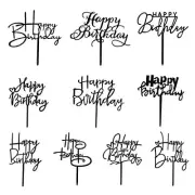 10-Pack Happy Birthday Cake Toppers,Acrylic Cake Toppers/Cupcake Toppers for