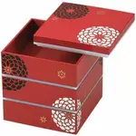 日本製造HAKOYA OSECHI JUBAKO 15厘米 午餐盒容器3級紅色花朵