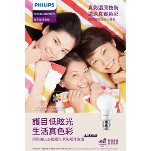 Philips 飛利浦 超極光真彩版 10W /13W流明 LED燈泡-晝光色6500K (PL09N)(PL12N)