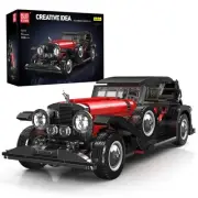 10114 Classic Car Building Blocks Model, 1308 Pieces Vintage Car Model Toy, C...