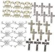 Ipetboom 30pcs Nail Art Accessories Goth Charms Halloween Halloween Nail Charm Flat Back Earrings Gold Decor Bat Jewelry Stickers Face Rhinestone Clippers Gold Earrings Decoration Alloy