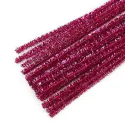 Factory Direct Craft Fuchsia Metallic Tinsel Pipe Cleaners | 150 Pieces